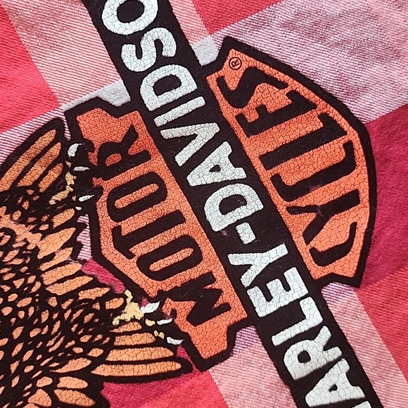 Harley Davidson Long Sleeve Red Flannel Women's Medium - Picture 5 of 13